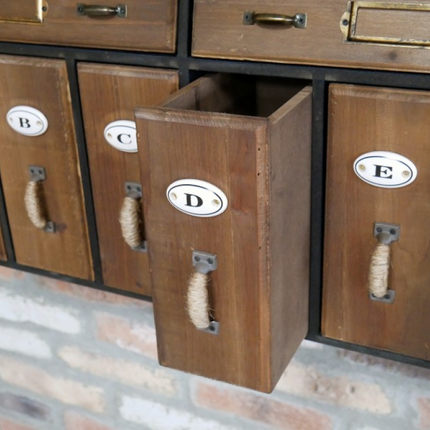 Vintage style apothecary cabinet storage wall unit