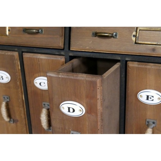 Vintage style apothecary cabinet storage wall unit