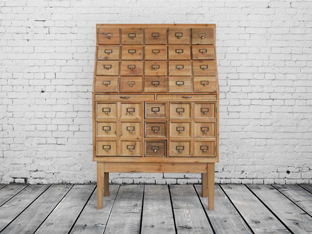 Apothecary multi drawer storage cabinet