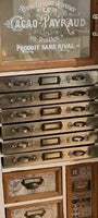 Cream vintage wooden multi drawer storage cabinet