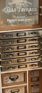 Cream vintage wooden multi drawer storage cabinet - Back in stock May