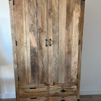 Large 6ft rustic wood larder-drinks-home storage cabinet