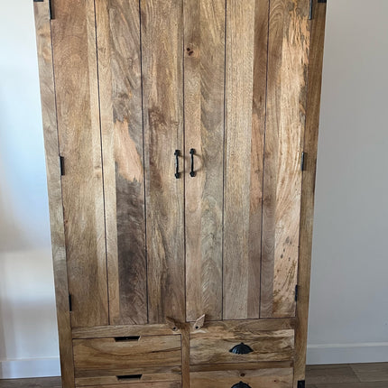 Large rustic wood larder pantry storage cabinet - Drinks cabinet