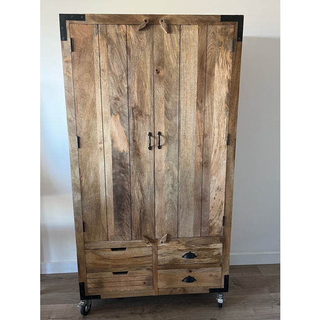 Large 6ft rustic wood larder-drinks-home storage cabinet