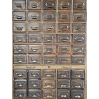 Large multi drawer wood apothecary home storage cabinet